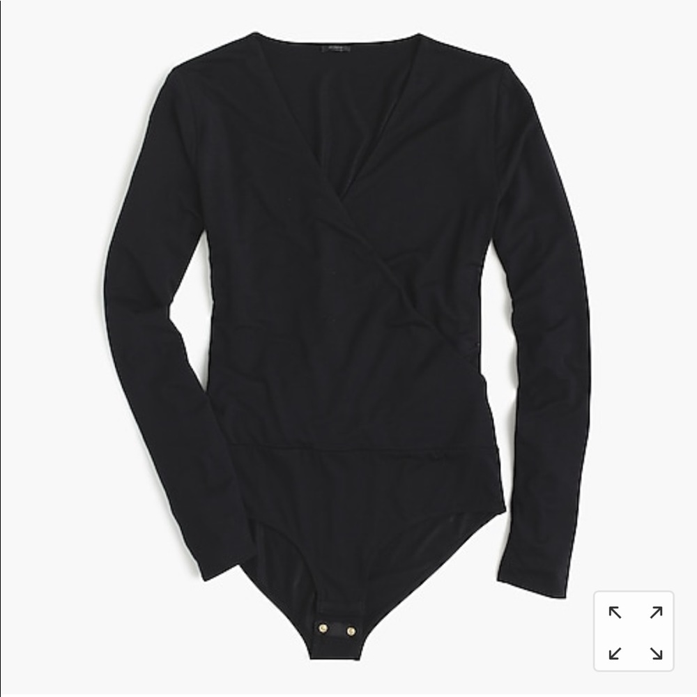 J.Crew Wrap Bodysuit Black
